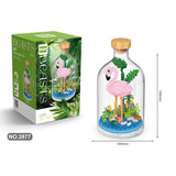 Set de Construit in Sticla, Flippy, 485 Piese, din Plastic, +14 Ani, 10 x 19.6 cm, Model Flamingo, Multicolor - vivimall.ro