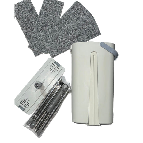 Set De Curatenie, Mop Si Galeata, Capacitate 5.7 L, 4 Rezerve Microfibra Incluse, Plastic, Utilizare Umeda/Uscata, Stoarcere Fara Maini - vivimall.ro