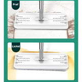 Set de curatenie Flippy, mop si galeata, galeata 5.7 l, 4 rezerve microfibra incluse, design modern, pentru interior, material plastic, peri sintetici, plat, cu storcere, alb