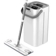 Set De Curățenie, Mop Și Găleată, Găleată 5-7 L, 4 Rezerve Microfibră Incluse, Design Modern, Pentru Interior, Material Plastic, Peri Sintetici, Plat Cu Storcere, Alb. - vivimall.ro