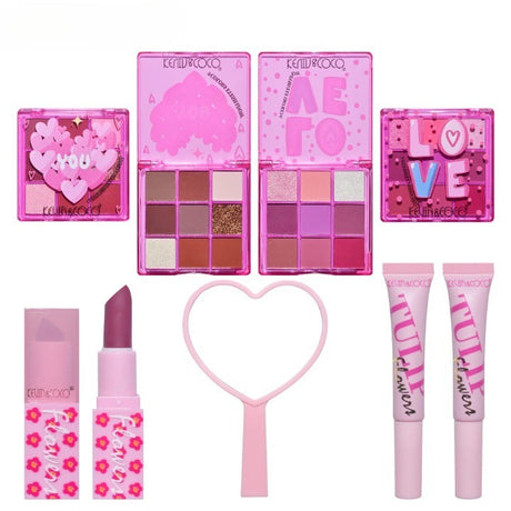 Set De Machiaj, Kevin & Coco, 22 Culori, Model Lalele, 2 Palete De Farduri, 2 Lip Gloss-Uri, 2 Lip Stick-Uri, 1 Oglinda Inimioara, 15.7 X 21 X 4 Cm, Multicolor - vivimall.ro