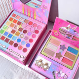 Paleta de Machiaj, KEVIN & COCO, Best Partner, Fard de Pleoape, Breloc si Cercei, 50 culori, 22 x 21 x 5cm - vivimall.ro