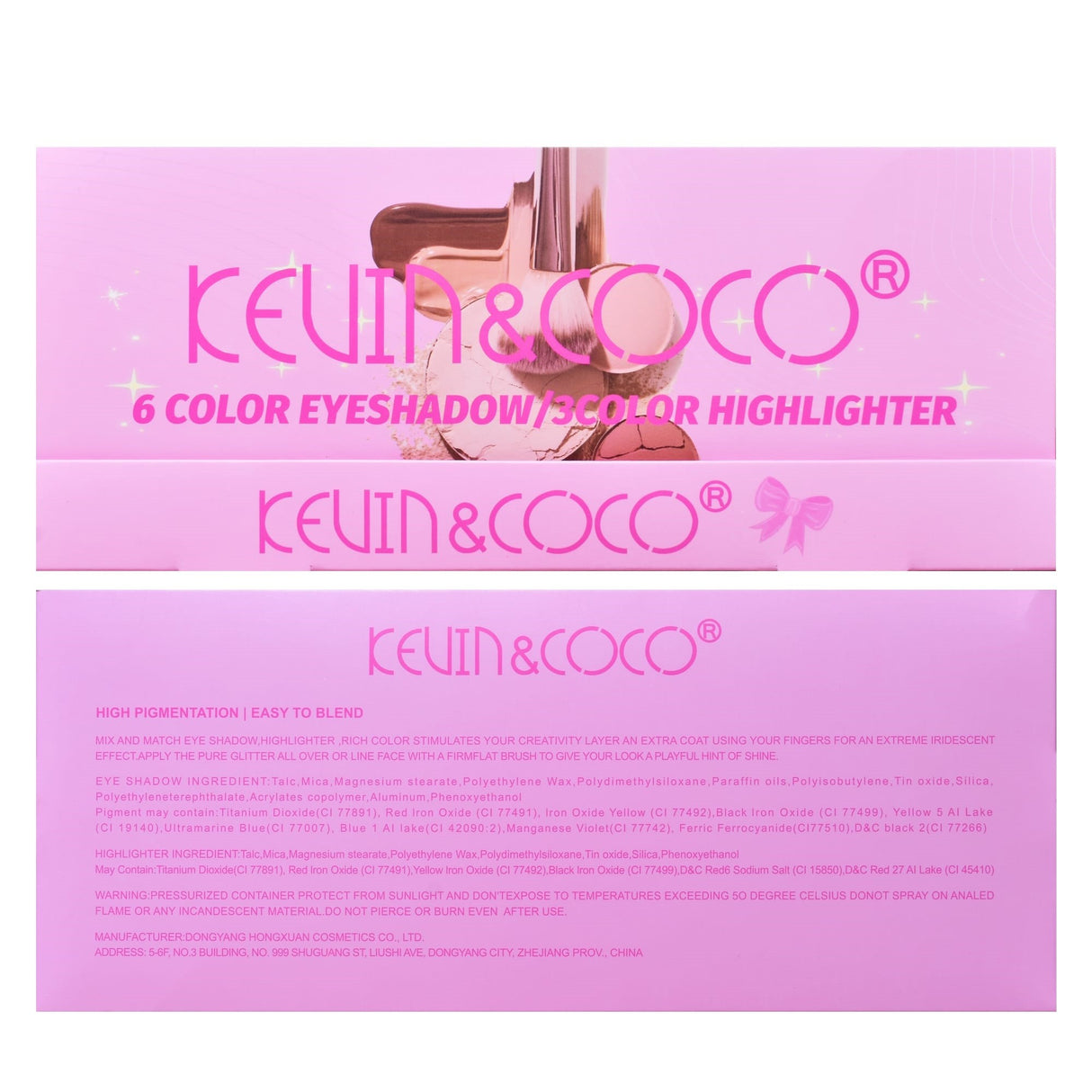 Paleta De Machiaj, Kevin & Coco, Pink Barbie Girl. Fard De Pleoape, 6 Culori, 11.3 X 8.2 X 1.3 Cm, Model Flower Girl - vivimall.ro