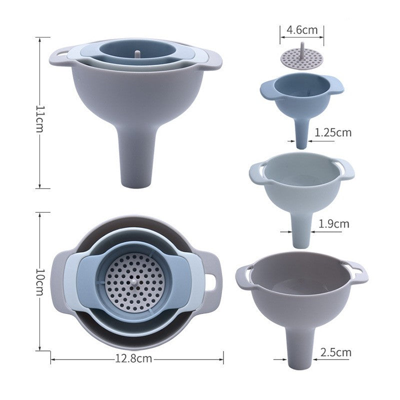 Set De Palnii Multifunctionale + Filtru, 4 In 1, Din Plastic, 11 X 10 Cm, Albastru - vivimall.ro
