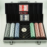 Set De Poker Complex Cu 300 De Jetoane Include 2 Seturi De Carti, 5 Zaruri, Echipat Cu Servieta De Aluminiu Cu Dimensiunile - vivimall.ro