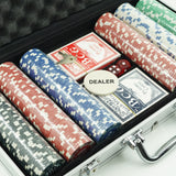 Set De Poker Complex Cu 300 De Jetoane Include 2 Seturi De Carti, 5 Zaruri, Echipat Cu Servieta De Aluminiu Cu Dimensiunile - vivimall.ro
