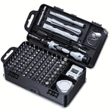 Surubelnite pentru Reparea Telefoanelor, Flippy, Set 115-in-1 Cromate, Demontarea Repararea Ceasurilor, Electronicelor Mici, Maner detalii Albe, 18 x 11 x 6 cm, Negru