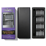 Set de Surubelnite 24-in-1 cu Clichet, Flippy, Set de Uz Casnic pentru Repararea Electronicelor Mici, Maner durabil Negru, 26.5 x 15 x 1.5 cm, Negru