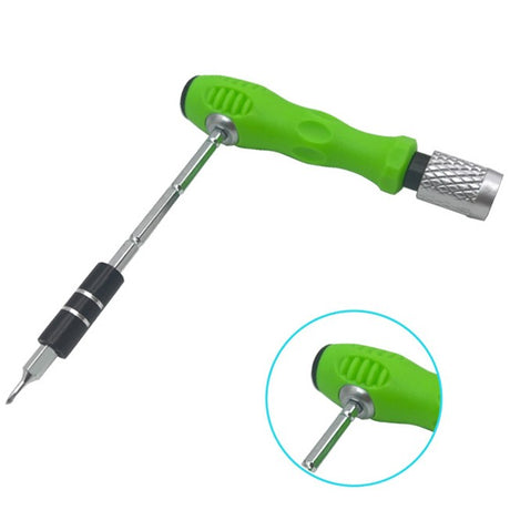 Set de Surubelnite 32-in-1 cu Clichet, Vivimall, Cromate, Set de Uz Casnic pentru Repararea Electronicelor Mici, Maner durabil Verde, 10.5 x 7 x 3 cm, Gri - vivimall.ro