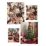 Set 6 Decoratiuni De Craciun Din Lemn, Cu Snur Pentru Agatare In Brad, Glob Si Steluta - vivimall.ro