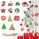 Set Decoratiuni de Craciun pentru Brad, Vivimall, Modele Variate, Sfoara Inclusa, 12 Piese, 6 x 7 cm, Model B, Multicolor