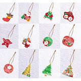 Set Decoratiuni de Craciun pentru Brad, Vivimall, Modele Variate, Sfoara Inclusa, 12 Piese, 6 x 7 cm, Model B, Multicolor