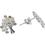 Set din Argint 925 Copac cu Pietre Colorate - vivimall.ro