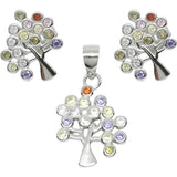 Set din Argint 925 Copac cu Pietre Colorate - vivimall.ro