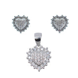 Set din Argint 925, model Inima cu Zirconii - vivimall.ro