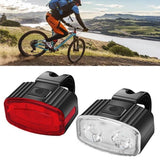 Set far si stop spate LED bicicleta, Vivimall, incarcare USB, rezistent la apa, 4 moduri de luminare, Plastic, Alb/Rosu, 10x6x4 cm - vivimall.ro