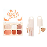 Set Machiaj, Kevin&Coco, Paleta Farduri de Ochi si Lip Gloss, 6 Nuante, Finisaj Mat, Shimmer, Textura Fina, Pigmentare Intensa, 10.4 g, 14.7 x 10.5 x 3.5 cm, Portocaliu - vivimall.ro