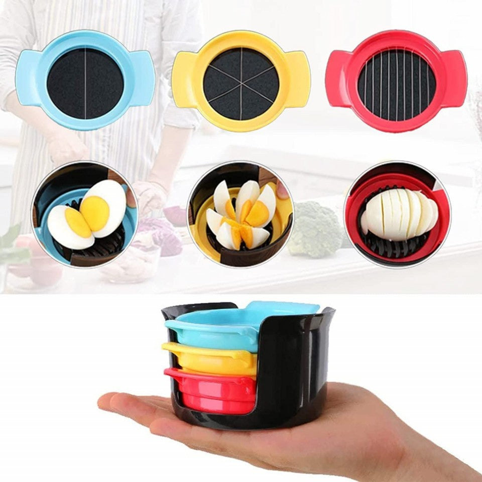 Set Feliator 3 In 1 Multifunctional Feliatoare Pentru Oua/Fructe, Pp/Otel Inoxidabil, Multicolor, 9 X 10.5 X 5.5 Cm - vivimall.ro