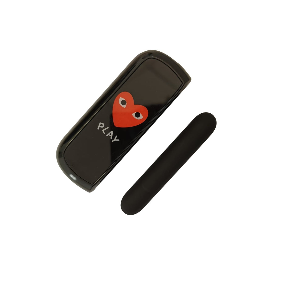 Set Husa Si Capac Plastic Flippy, pentru IQOS Iluma, de Protectie, Capac Magnetic, Anti Soc si Zgarieturi, 20 gr, 12 x 4 x 2.5 cm, Model Inima, Negru - vivimall.ro
