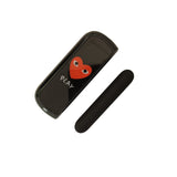 Set Husa Si Capac Plastic Flippy, pentru IQOS Iluma, de Protectie, Capac Magnetic, Anti Soc si Zgarieturi, 20 gr, 12 x 4 x 2.5 cm, Model Inima, Negru - vivimall.ro