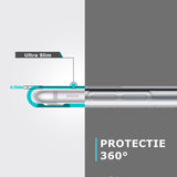 Set Husa si Folie de Protectie, Flippy, Compatibila cu Apple iPhone X, Full Cover 360°, Plastic + Sticla, Negru - vivimall.ro