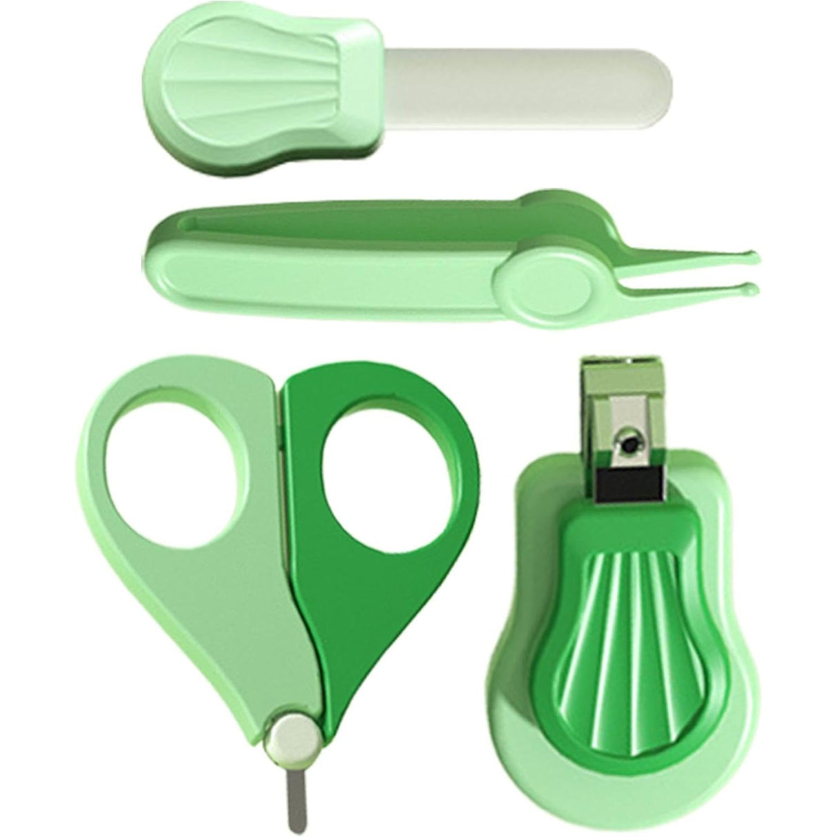 Set Ingrijire Unghii pentru Bebelusi, Vivimall, Cutie de Depozitare in Forma de Ursulet, 10 x 9.5 cm, Verde