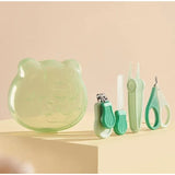 Set Ingrijire Unghii pentru Bebelusi, Vivimall, Cutie de Depozitare in Forma de Ursulet, 10 x 9.5 cm, Verde