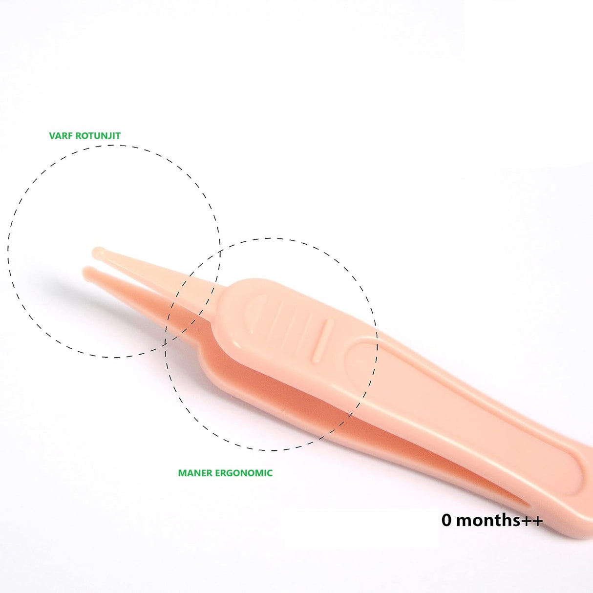 Set 4in1 de Ingrijire Unghii pentru Bebelusi, Vivimall, Cutie de Depozitare Transparenta, 0-6 Ani, 13.6x8x2 cm, Roz