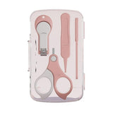 Set 4in1 de Ingrijire Unghii pentru Bebelusi, Vivimall, Cutie de Depozitare Transparenta, 0-6 Ani, 13.6x8x2 cm, Roz