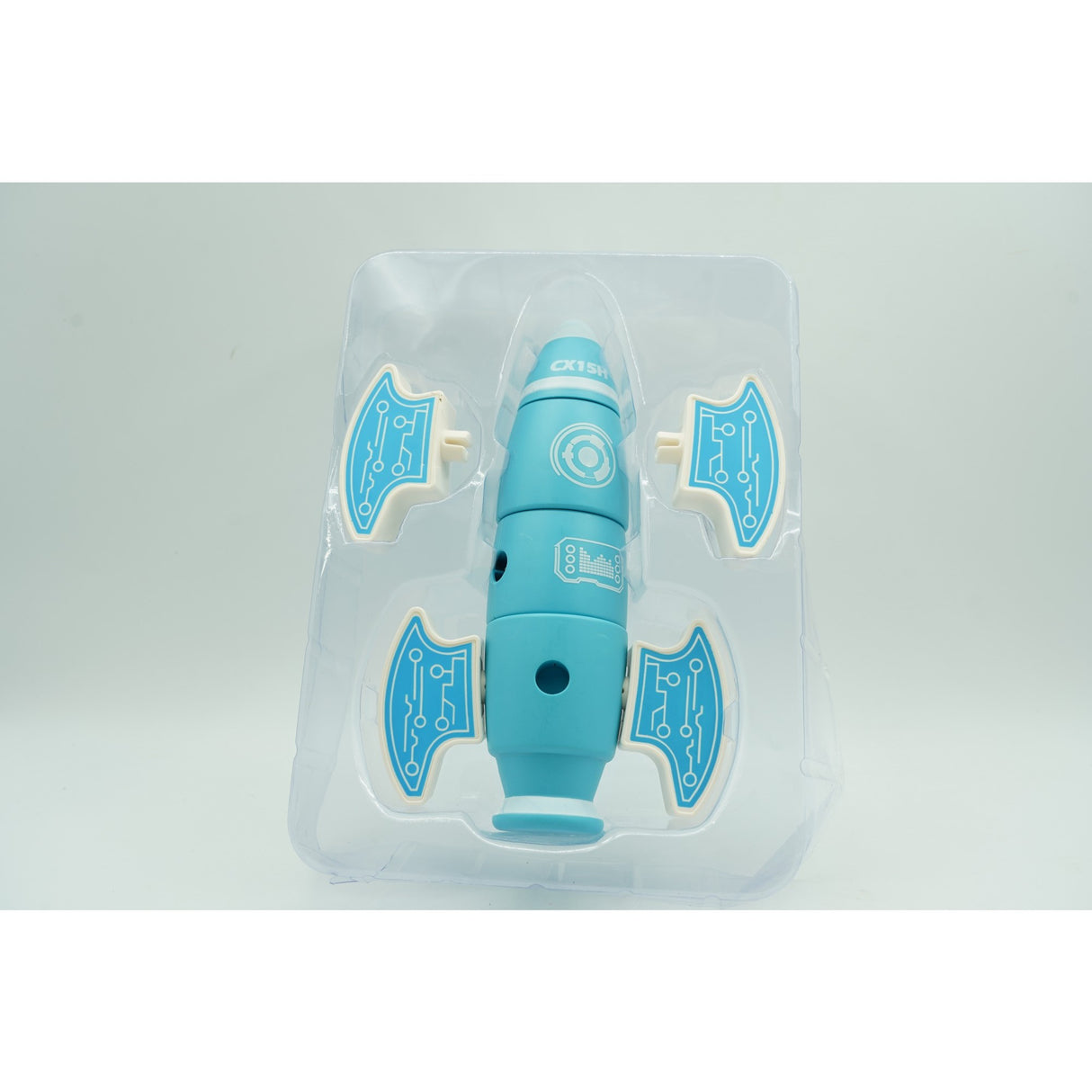 Set inteligent de blocuri magnetice pentru copii, 8 piese, cutie depozitare, racheta, albastru