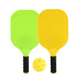 Set Joc de Ping-Pong, Vivimall, 2 Palete, 1 Minge, + 6 Ani, 37.5 x 18 x 3 cm, Galben/Verde - vivimall.ro