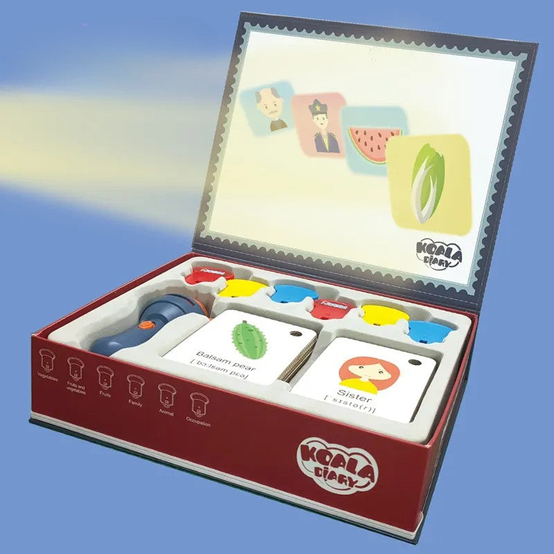 Set Jucarie Educativa, Proiector Tip Lanterna Pentru Copii, 6 Teme, 48 De Imagini, Cutie Depozitare, +3 Ani