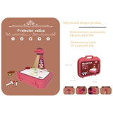 Set jucarie educativa proiector cu masa pentru desen, 48 de imagini, 6 discuri de proiectare, creioane colorate, cutie depozitare, +3 ani, Rosu, Resigilat - vivimall.ro