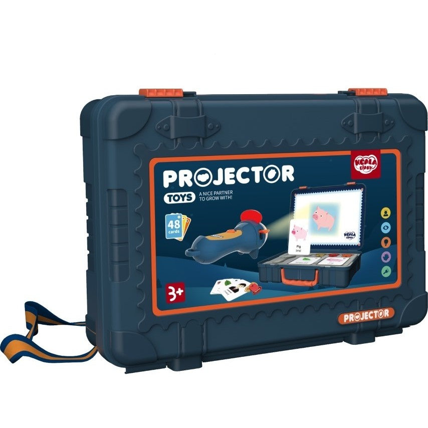 Set Jucarie Educativa Proiector Tip Lanterna Pentru Copii, 48 De Imagini,Carti Cu Pictograme, Cutie Depozitare, +3 Ani