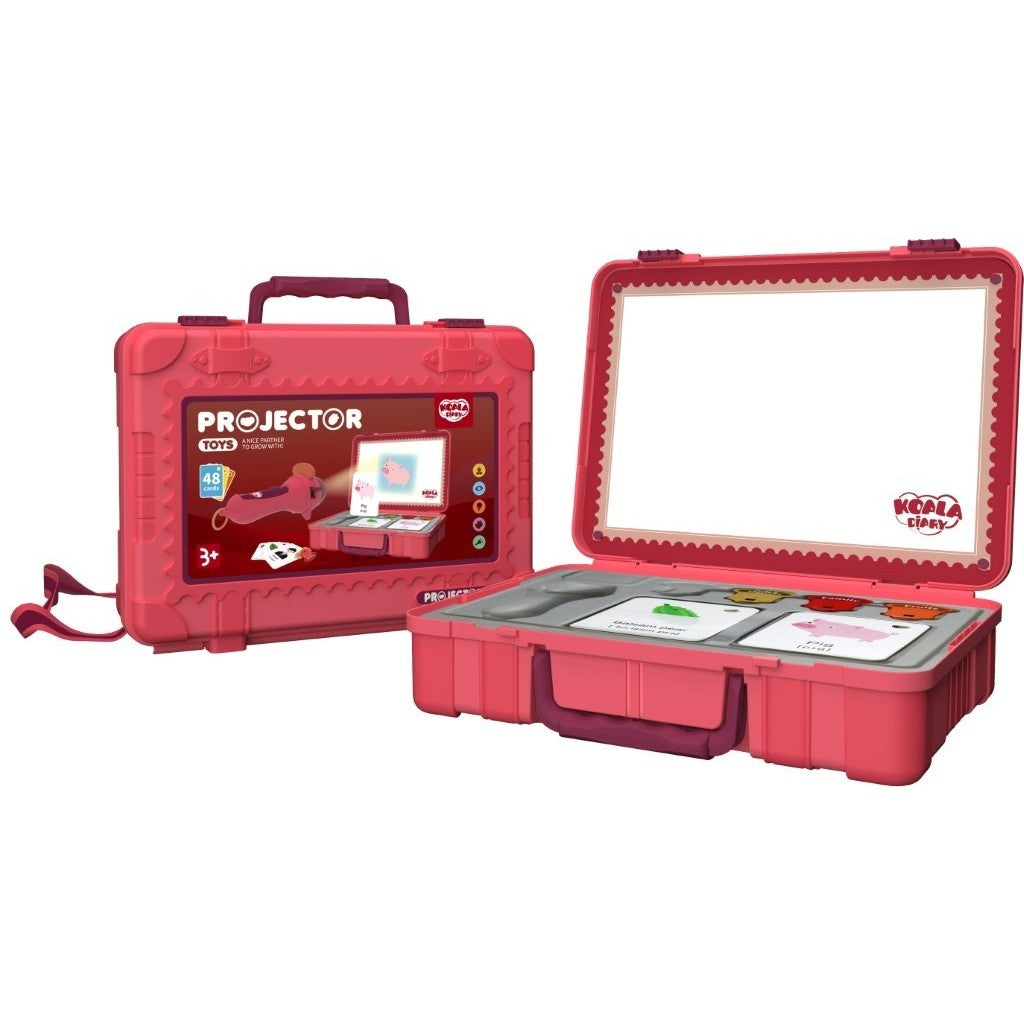 Set Jucarie Educativa Proiector Tip Lanterna Pentru Copii, 48 De Imagini,Carti Cu Pictograme, Cutie Depozitare, +3 Ani