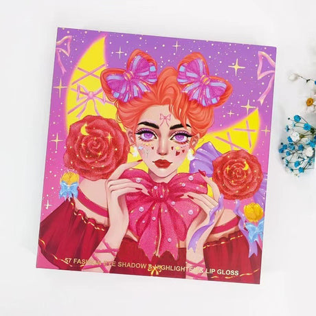 Trusa de machiaj, paleta Kevin&Coco cu 57 de farduri, iluminator si corector, Vivimall - vivimall.ro