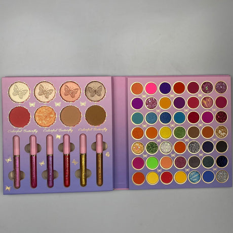 Trusa de machiaj, paleta Kevin&Coco cu 53 de farduri, iluminator, corector si rujuri, Vivimall - vivimall.ro