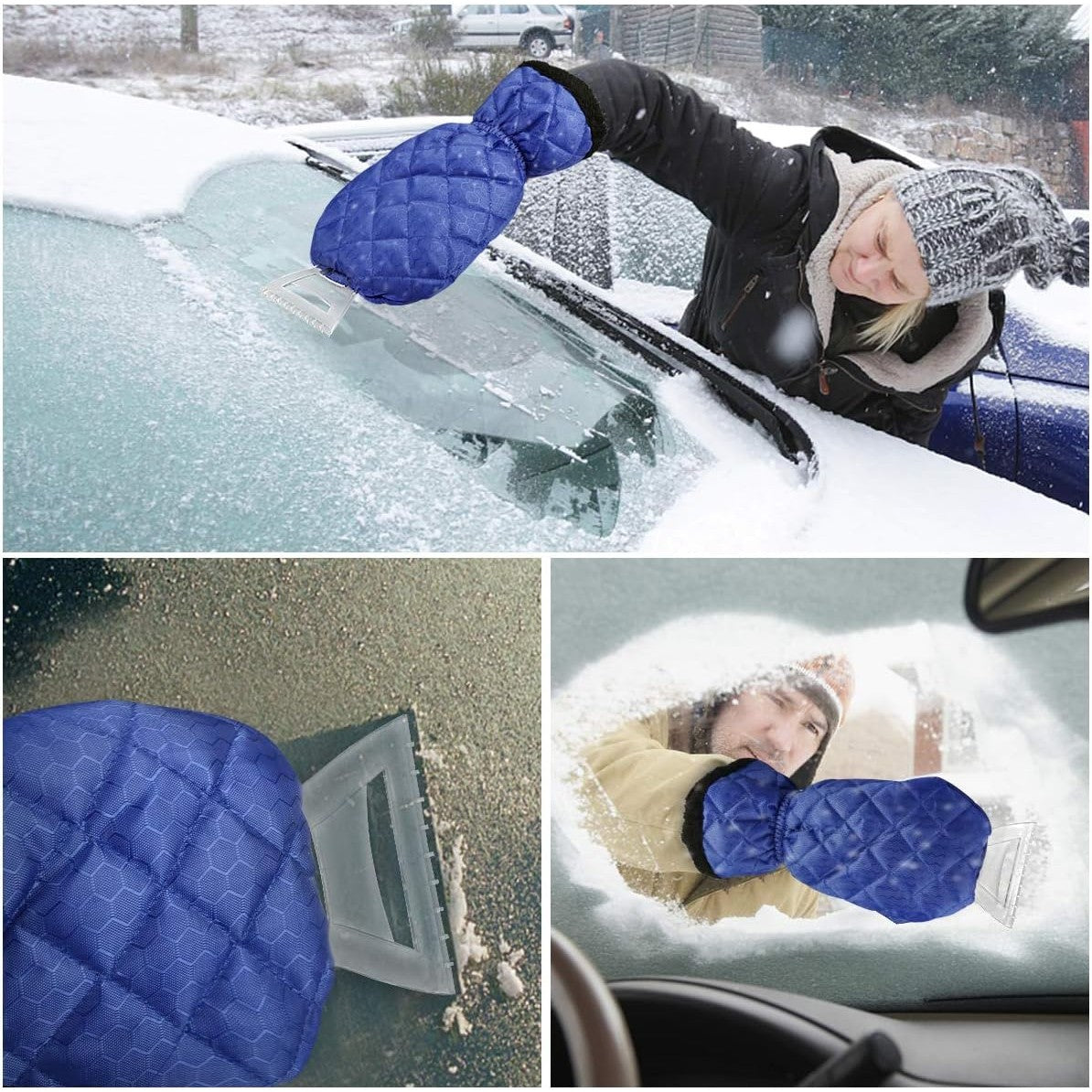 Set Manusa si Racleta pentru Zapada, Flippy, Impermeabila, Izolatie de Bumbac, 31 x 15 cm, Albastru