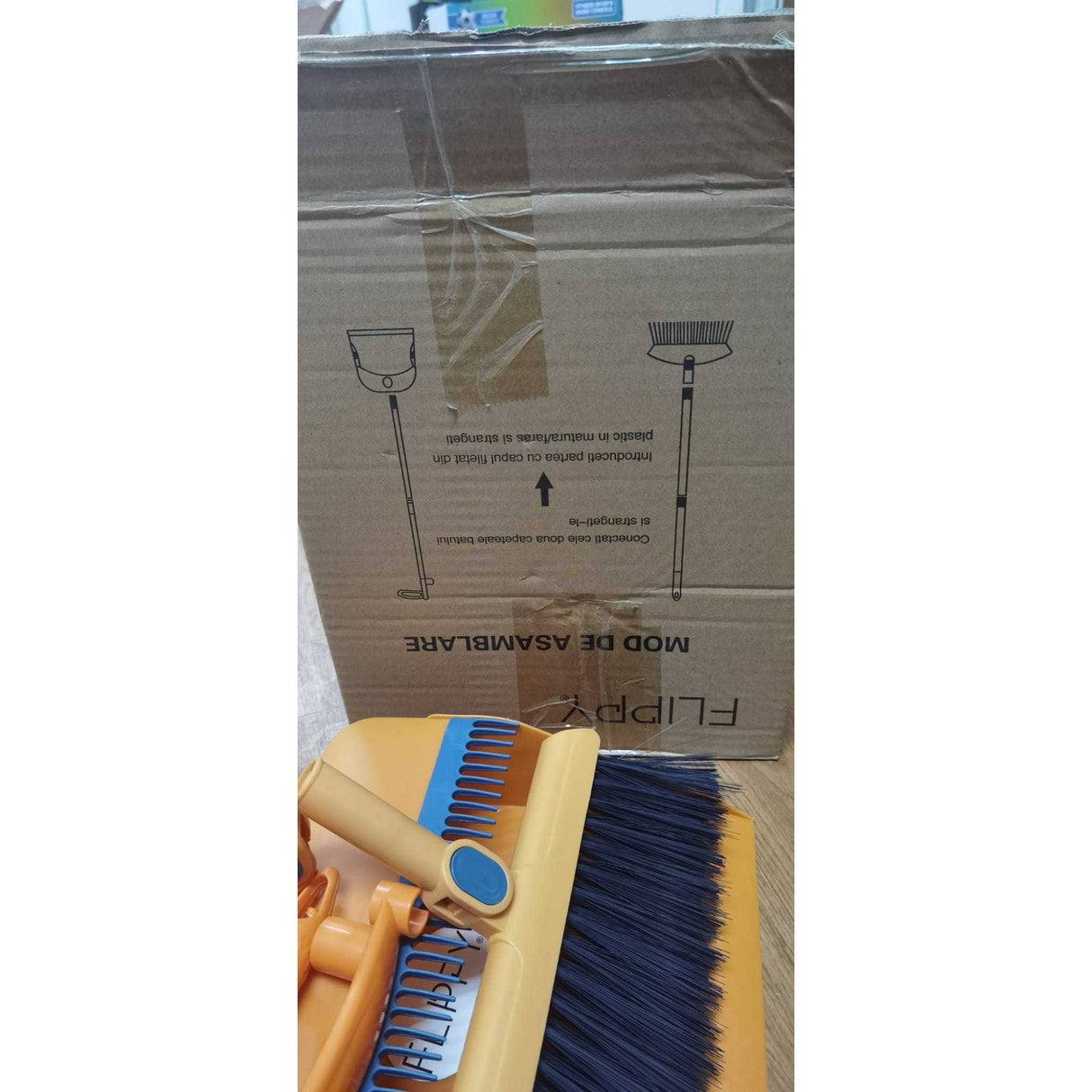 Set Matura Si Faras Cu Coada Detasabila, Cu Dinti De Pieptene Pentru Curatare Matura, Rotativ, Pliabil, Otel Inoxidabil Si Polipropilena, Resigilat - vivimall.ro