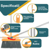 Set Matura Si Faras Cu Coada Detasabila, Cu Dinti De Pieptene Pentru Curatare Matura, Rotativ, Pliabil, Otel Inoxidabil Si Polipropilena - vivimall.ro