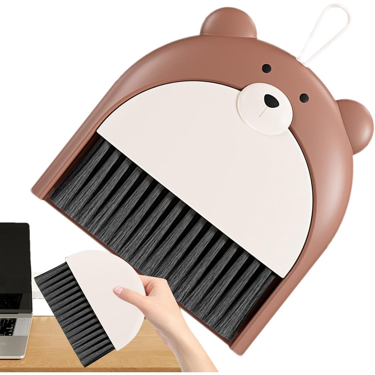 Set Matura si Faras, Flippy, Pentru Birou, din PP, Model Ursulet, 23.5 x 18 cm, Maro