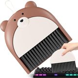 Set Matura si Faras, Flippy, Pentru Birou, din PP, Model Ursulet, 23.5 x 18 cm, Maro