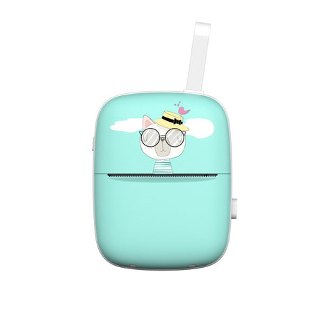 Set Mini Imprimanta Foto Portabila, Include: 1X Set De Markere, 5X Role De Hartie Termica, 5X Role Hartie Adeziva, Incarcare Usb, Bluetooth, Print , Albastru - vivimall.ro