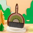 Set Mini Matura si Faras, Vivimall, LITTLE CLEANER, Uz Casnic, pentru Birou, Bucatarie, Casa, Model Kiwi, 23 x 18 cm Maro-Verde - vivimall.ro