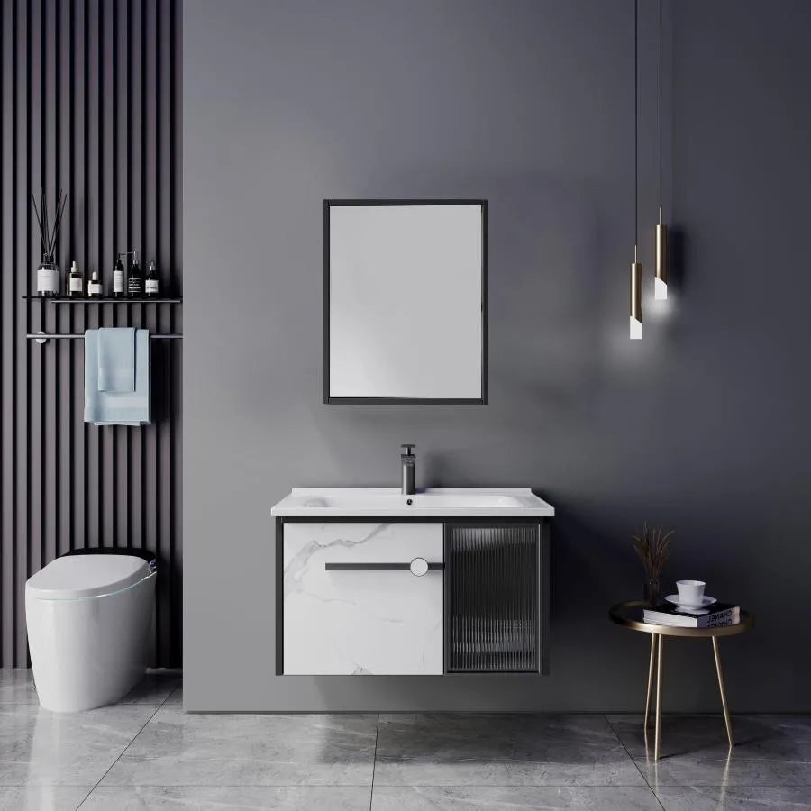 Set Mobilier Pentru Baie 3 Piese Alb - vivimall.ro