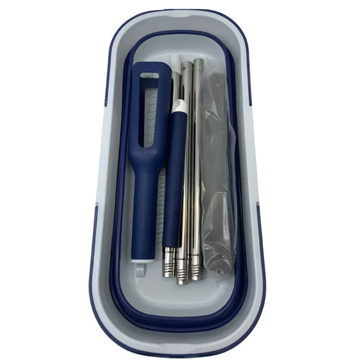 Set Mop Telescopic Cu Galeata Pliabila, 32 Cm, Maner Reglabil 140 Cm, Sistem De Stoarcere Eficient - vivimall.ro