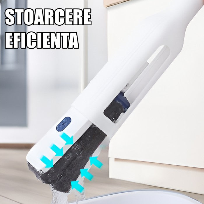 Set Mop Telescopic Cu Galeata Pliabila, 32 Cm, Maner Reglabil 140 Cm, Sistem De Stoarcere Usor Si Eficient - vivimall.ro
