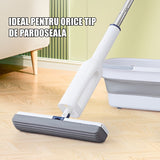 Set Mop Telescopic Cu Galeata Pliabila, 32 Cm, Maner Reglabil 140 Cm, Sistem De Stoarcere Usor Si Eficient - vivimall.ro