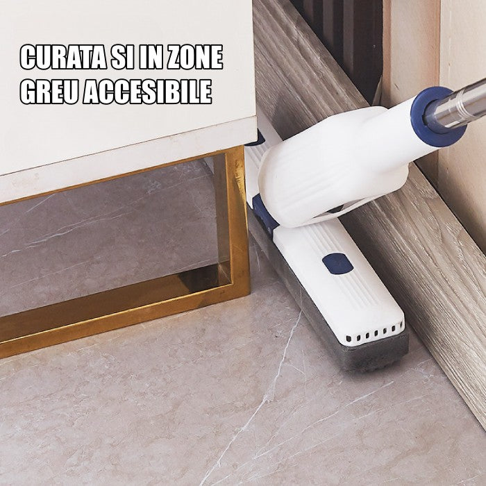 Set Mop Telescopic Cu Galeata Pliabila, 32 Cm, Maner Reglabil 140 Cm, Sistem De Stoarcere Usor Si Eficient - vivimall.ro