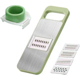 Set Multifunctional Din 7 Piese, Pentru Taierea Si Maruntirea Legumelor, Uz Casnic,Din Otel Inoxidabil, Gri-Verde - vivimall.ro